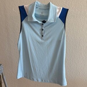 GG Blue Women's Light Blue Sleeveless Polo golf top size S